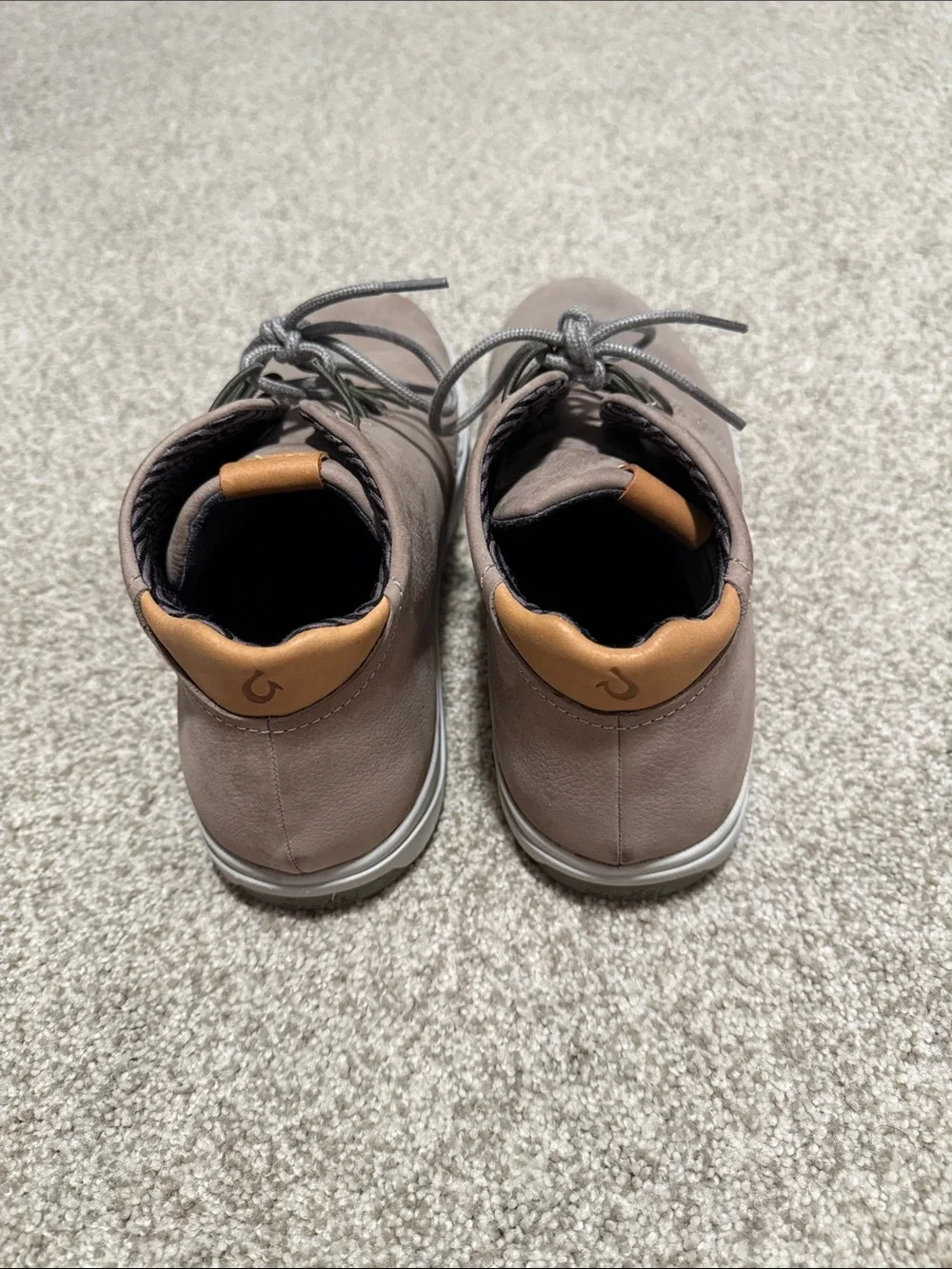 OluKai Men's Taupe Chukka Boots with Gray Laces